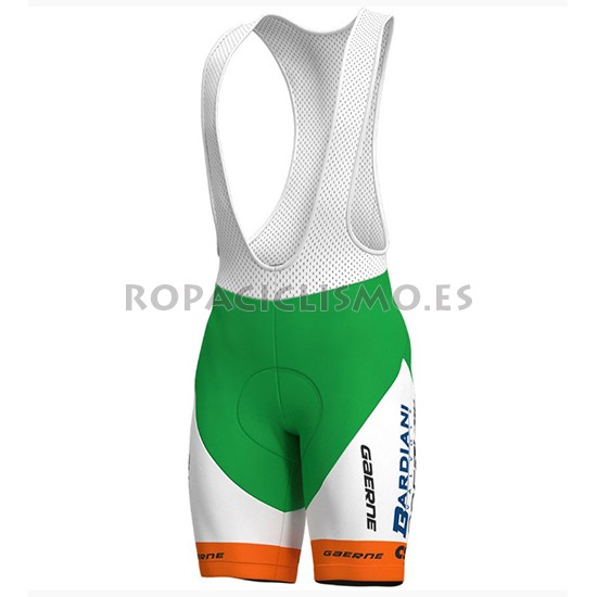 2018 Maillot Bardiani Csf Tirantes Mangas Cortas Verde y Blanco